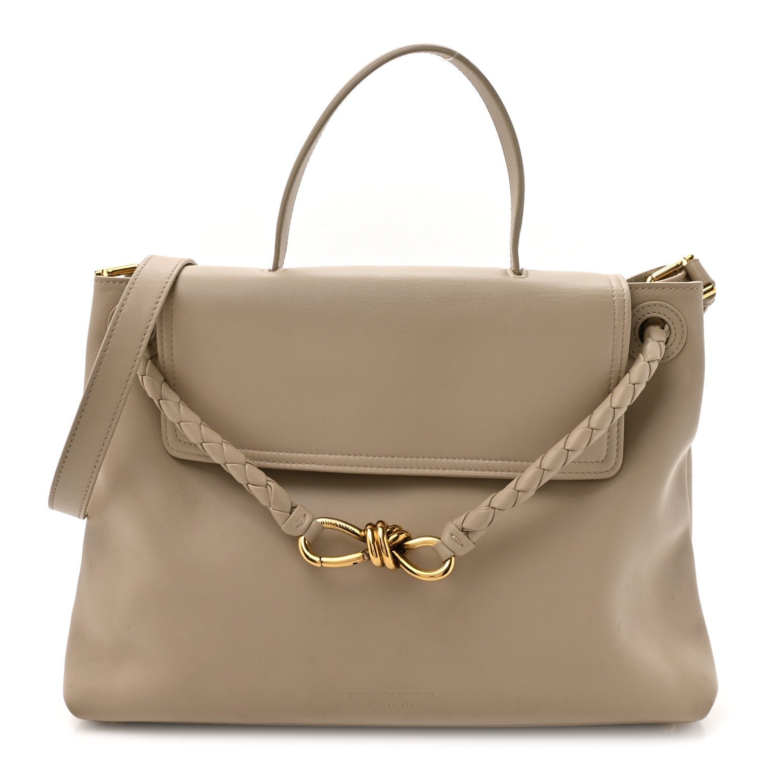 Bottega Veneta Silky Calfskin Medium Ciao Ciao Ecru