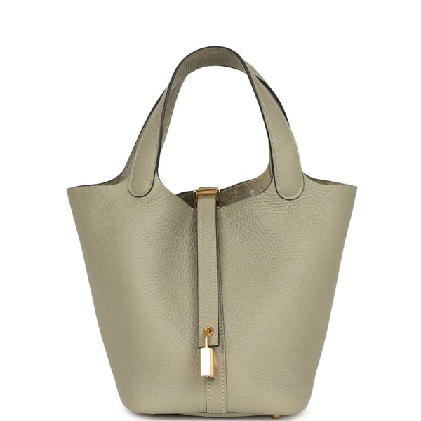 Hermes Picotin Lock 18 Sauge Clemence Gold Hardware
