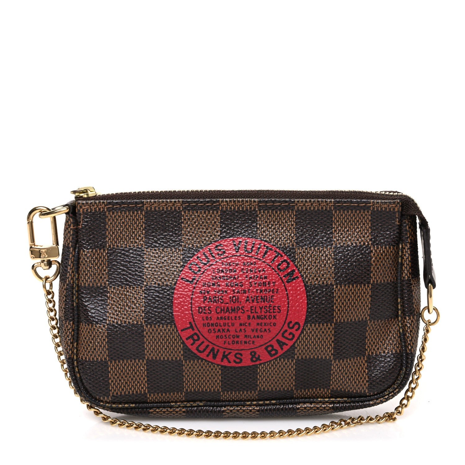 Louis Vuitton Damier Ebene Complice Trunks and Bags Mini Pochette Accessories Red