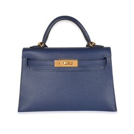 Hermes Hermès Epsom Bleu Saphir Mini Kelly II 20 GHW