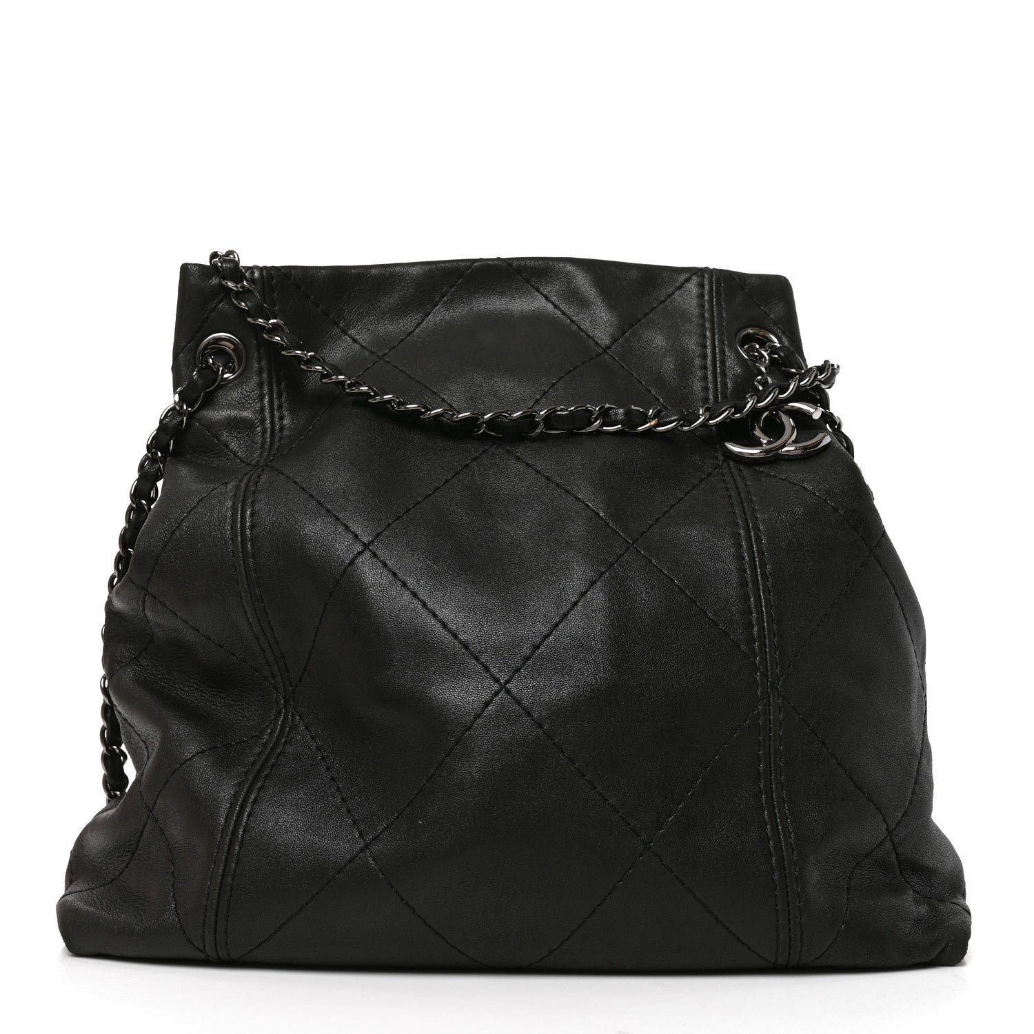 Chanel Lambskin Quilted Small Soft Touch Shoulder Bag Black