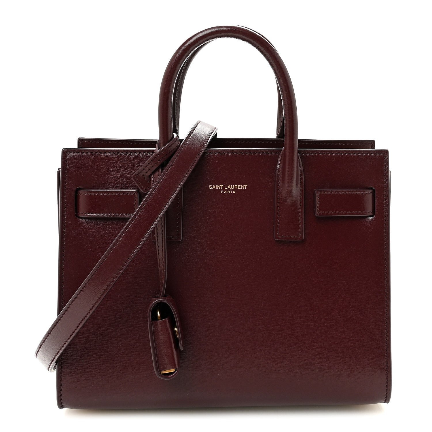 Saint Laurent Calfskin Nano Supple Sac De Jour Red Velvet