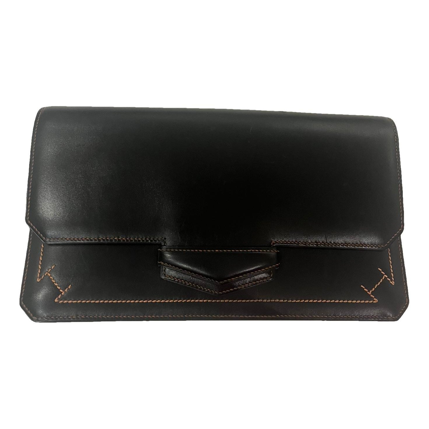 Leather clutch bag
