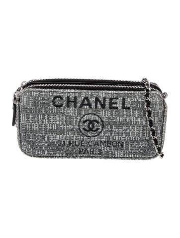 Chanel Tweed Deauville Double Zip Clutch