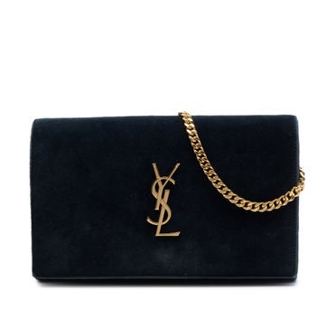 Suede Monogram Kate Chain Wallet