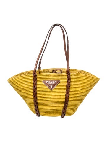 Enameled Metal Triangle Raffia Bag