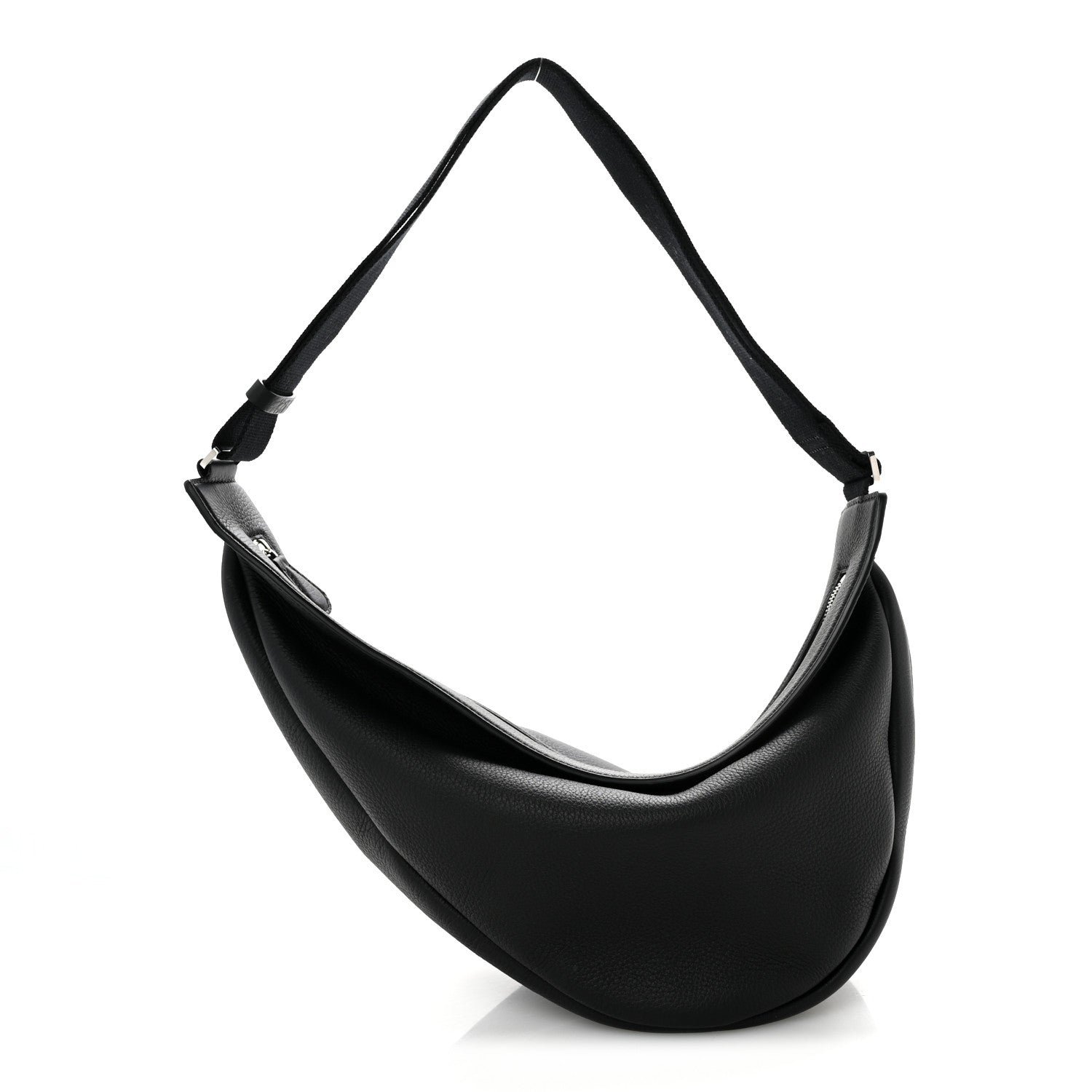 The Row Grained Calfskin Large Slouchy Banana Bag Black