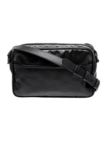 Interlocking G GUCCI Black GG Crystal Canvas Mini Crossbody Bag