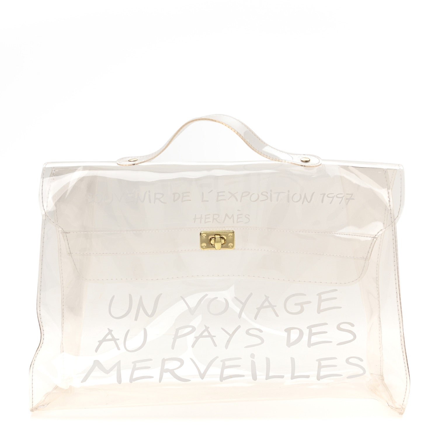 Hermes Hermes Vinyl Souvenir De L'Exposition Kelly Transparent