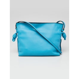 Loewe Loewe Cyan Nappa Calfskin Leather Mini Flamenco Clutch Bag