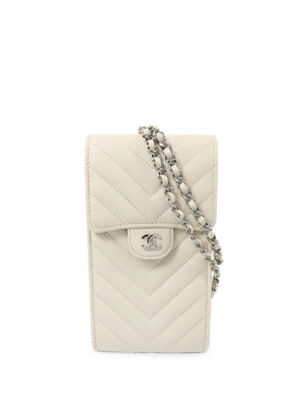 CC chevron-quilted messenger bag