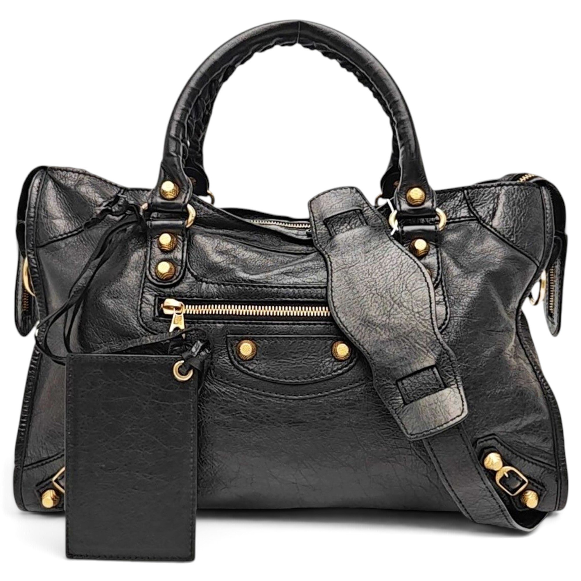 City leather handbag