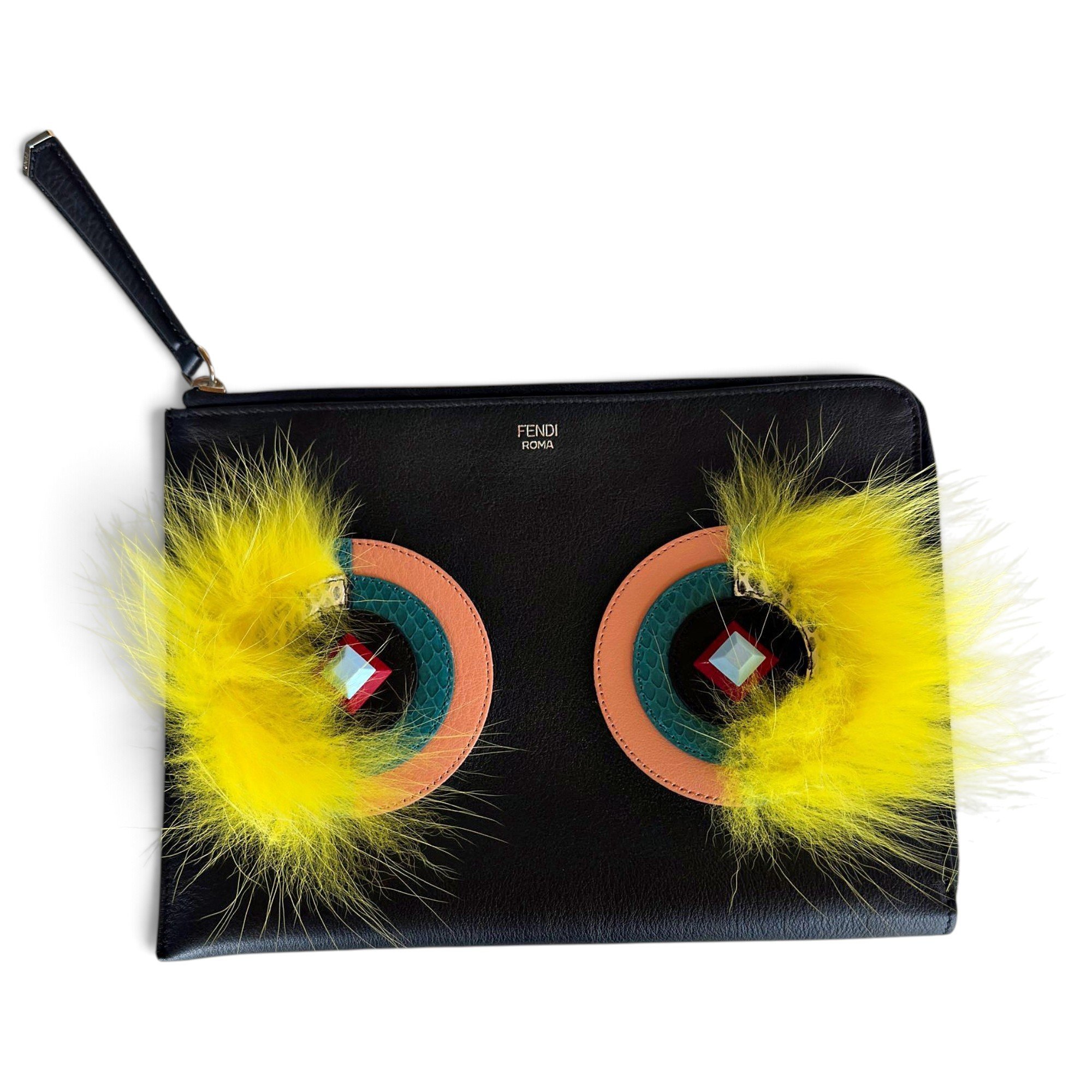 Leather clutch bag