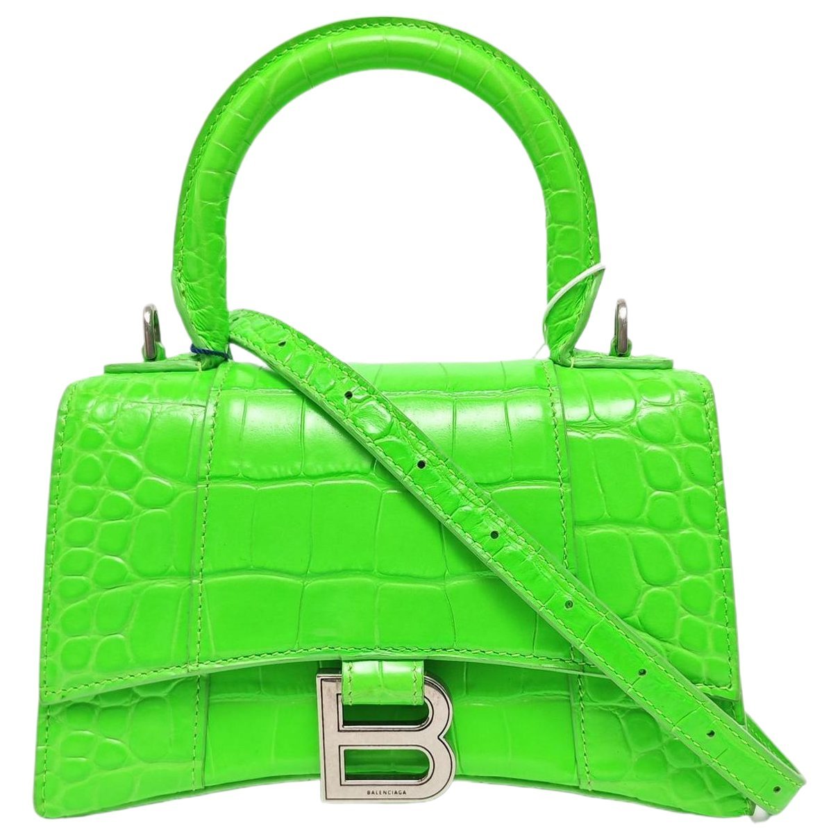 Hourglass leather handbag