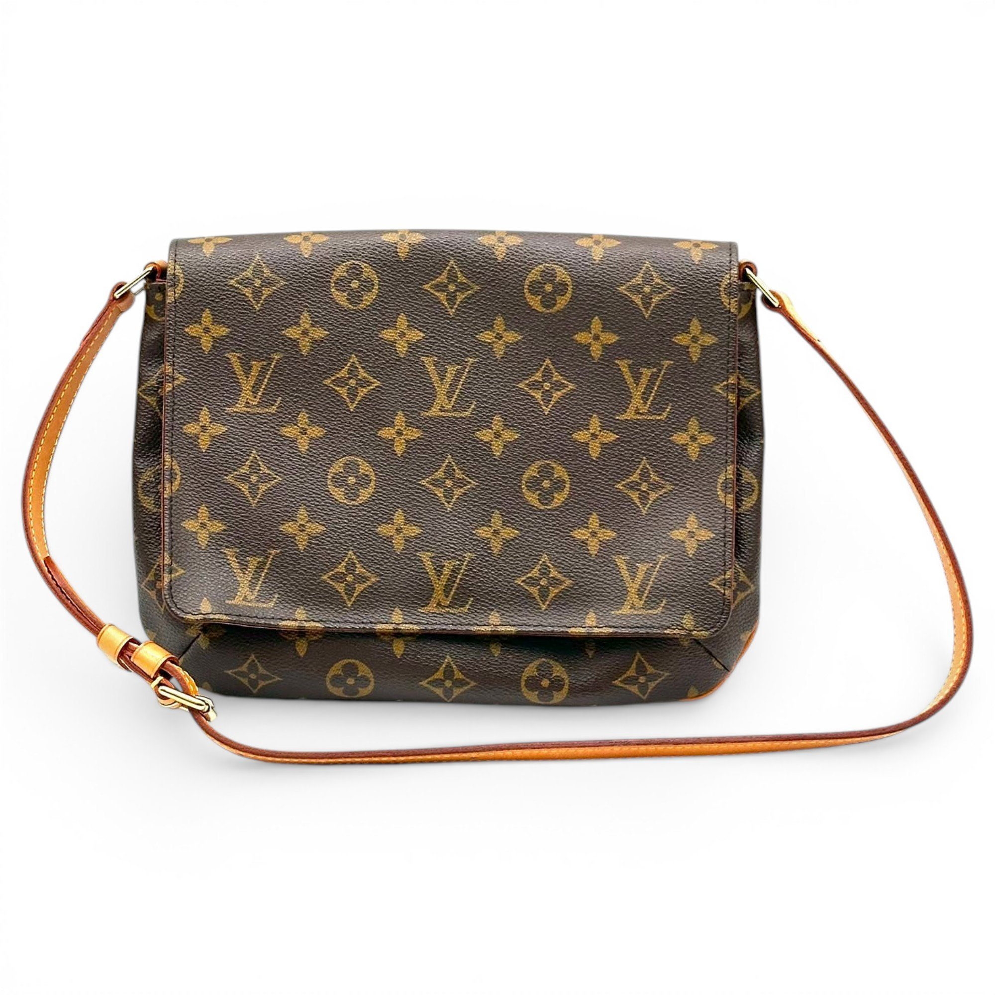 Musette cloth handbag