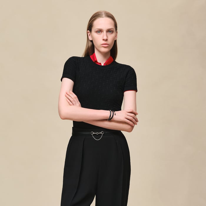 Noir "Medor" Short-sleeve Sweater