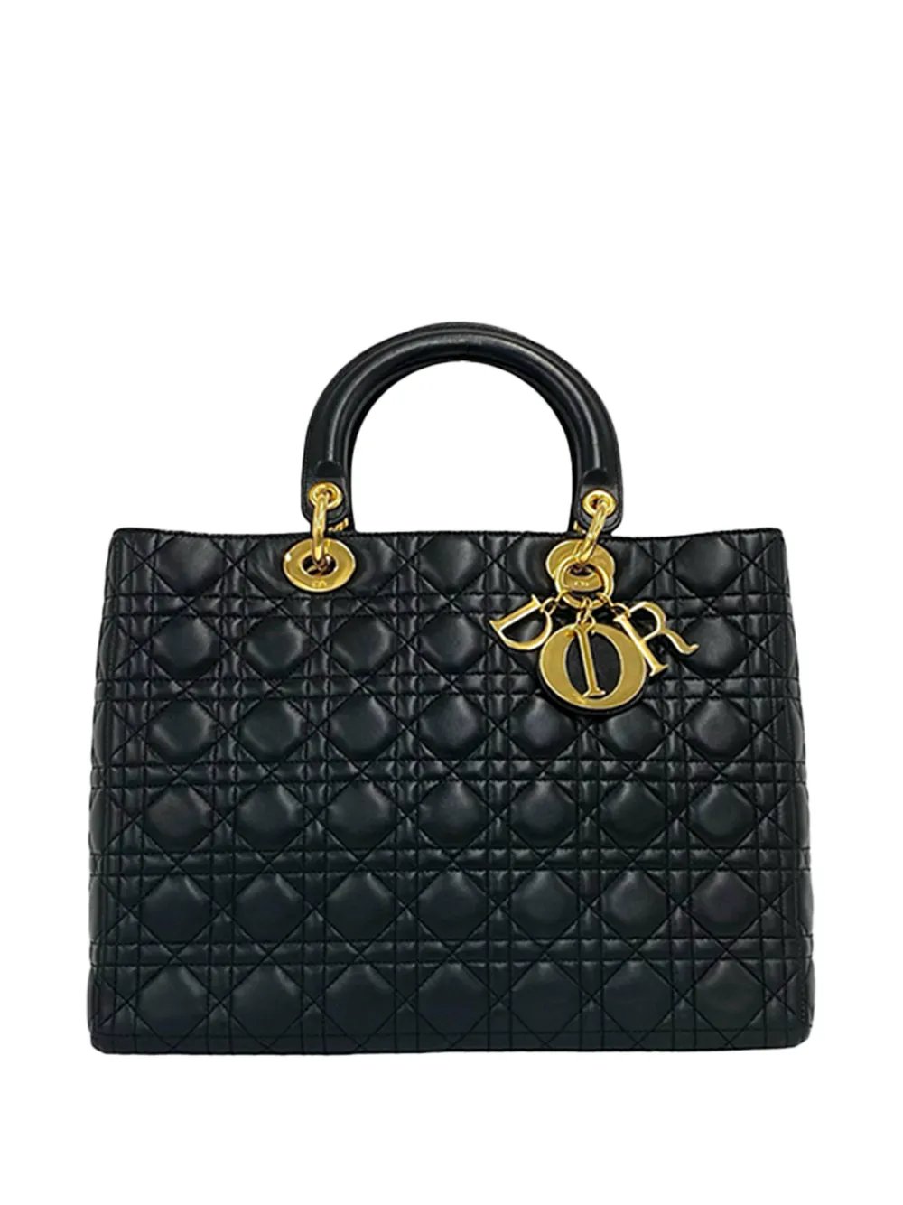 2000-2015 Large Lambskin Cannage Lady Dior satchel