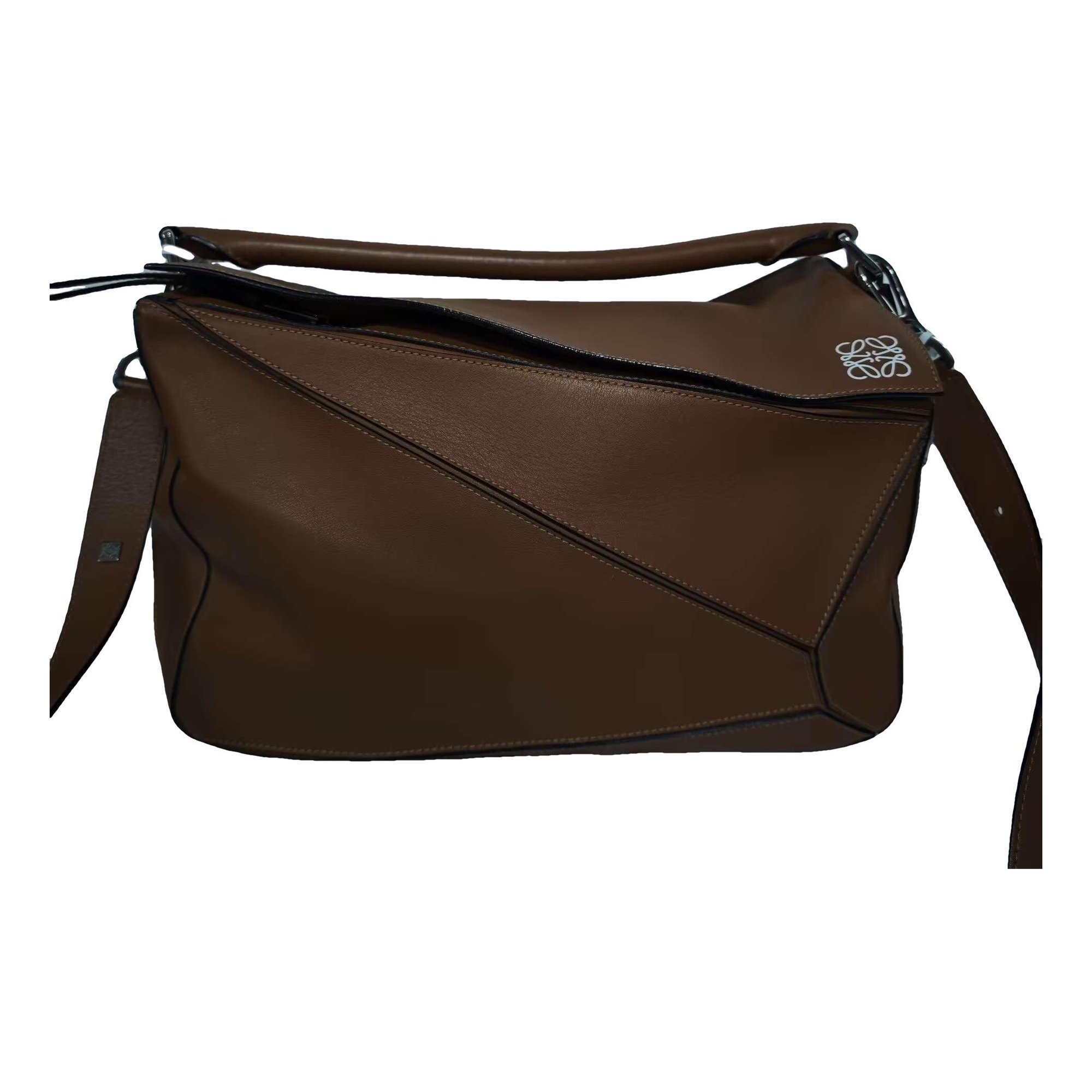 Puzzle leather handbag