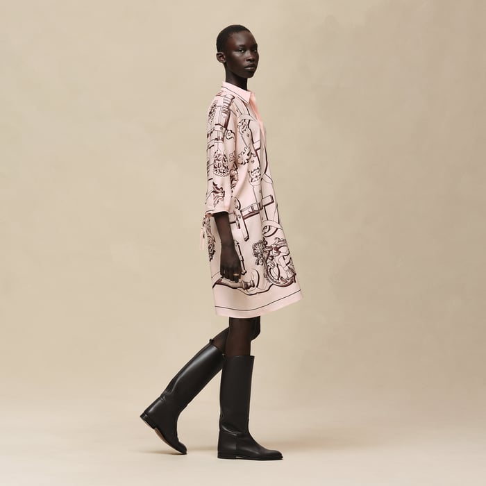 Rose Opaline "Ferronnerie Remix" Shirt Dress