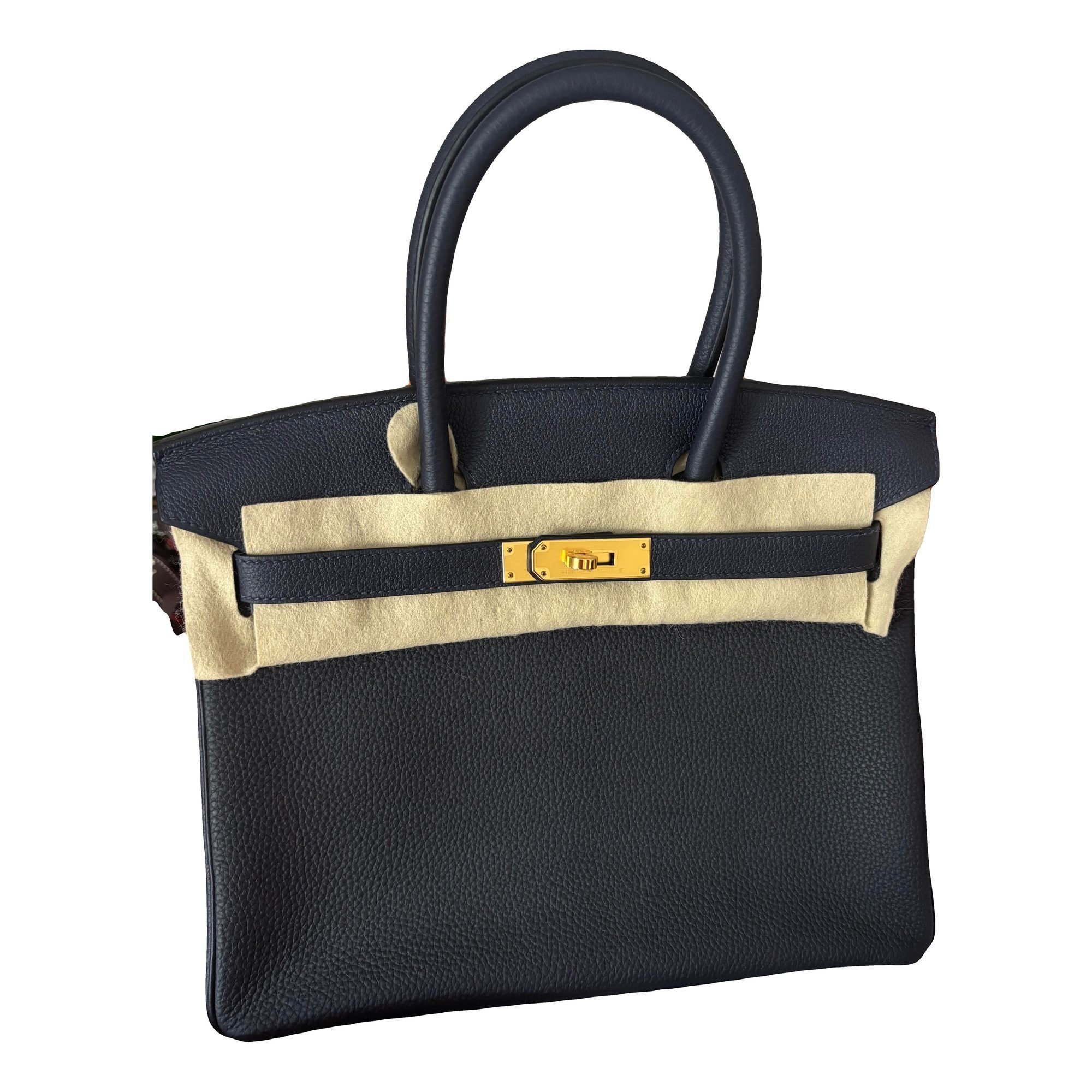 Hermes Birkin 30 Handbag Navy Togo Leather 2022