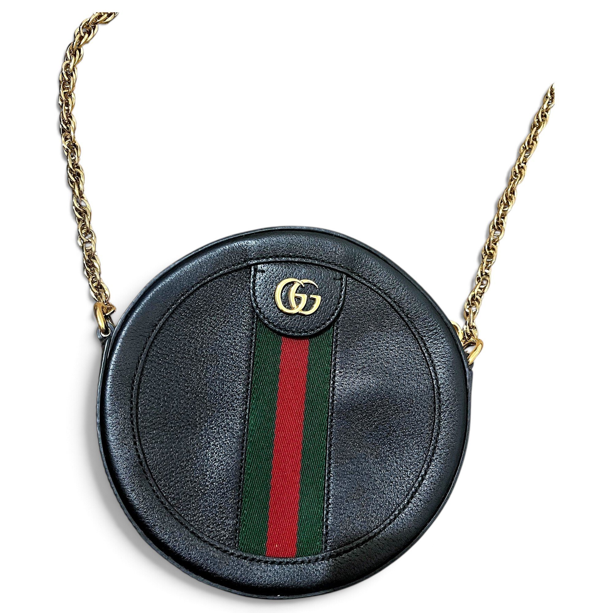 Ophidia Round leather crossbody bag