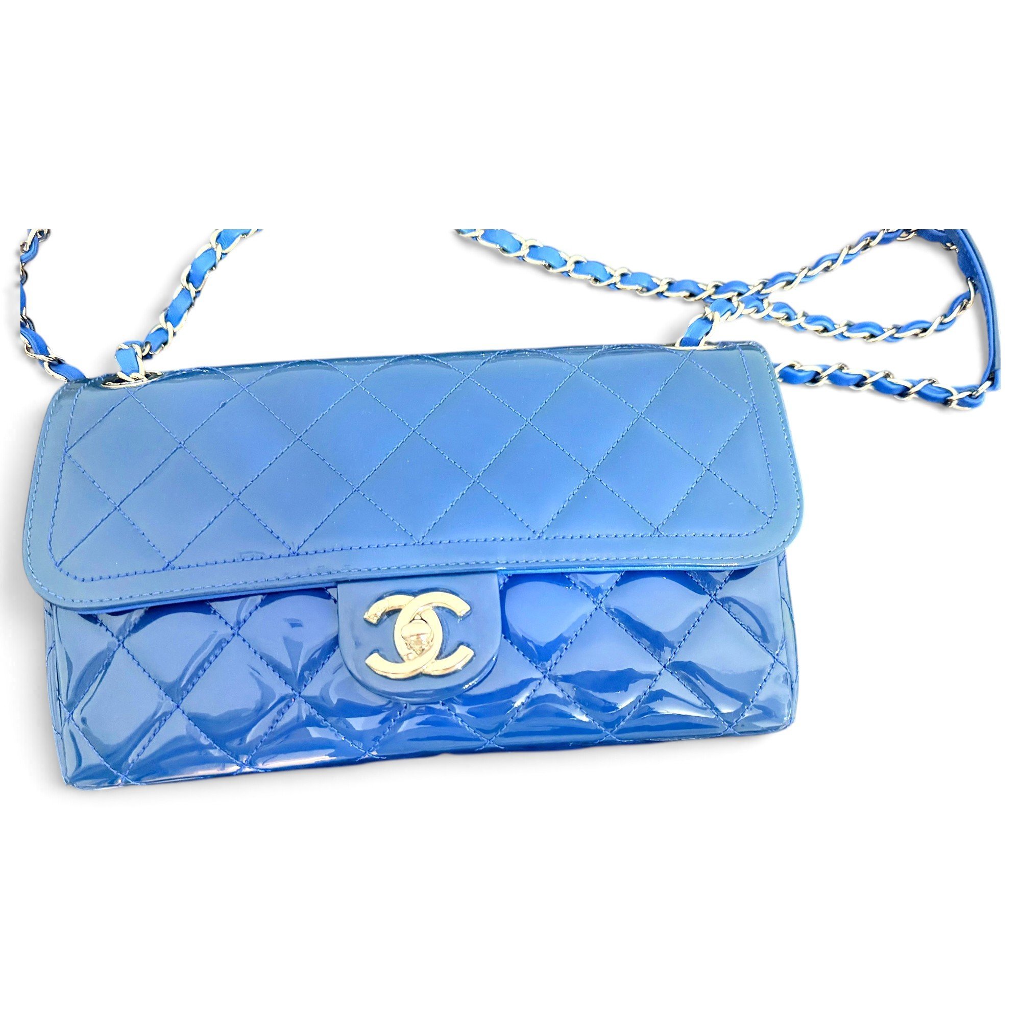 Wallet On Chain patent leather crossbody bag