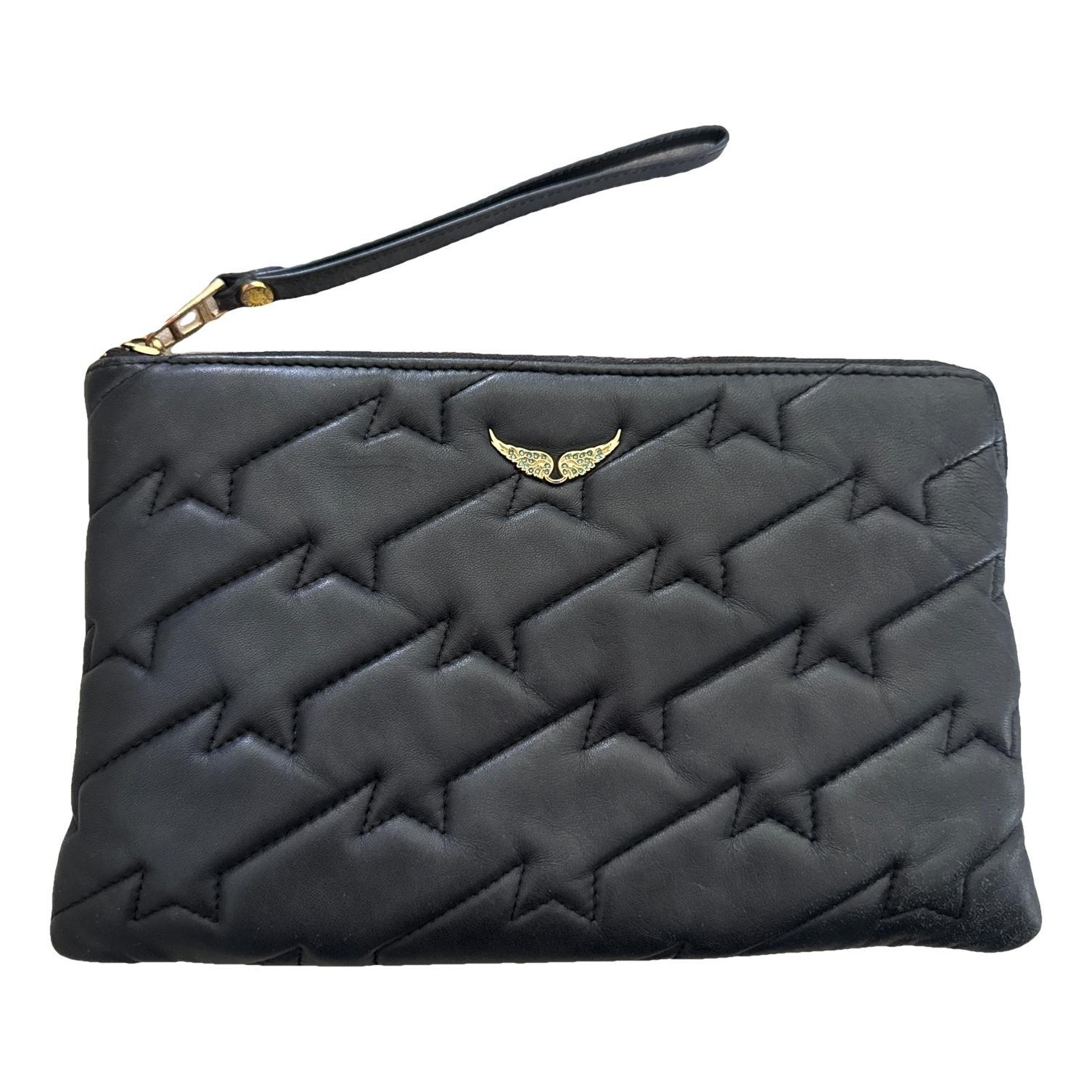 Leather clutch bag