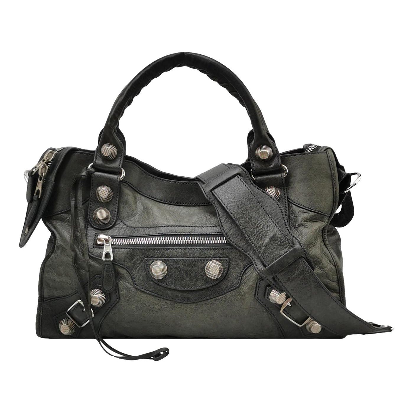 City leather handbag