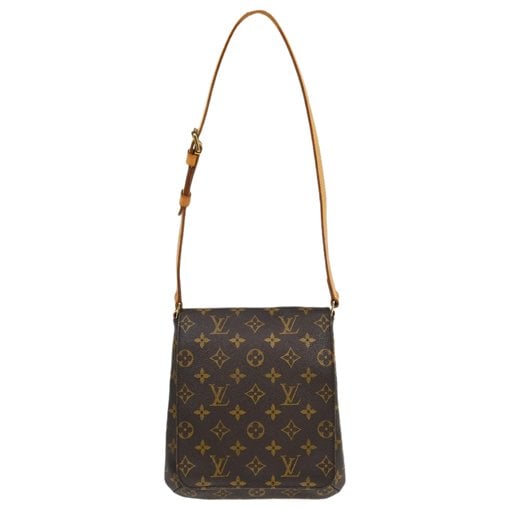 Musette cloth handbag