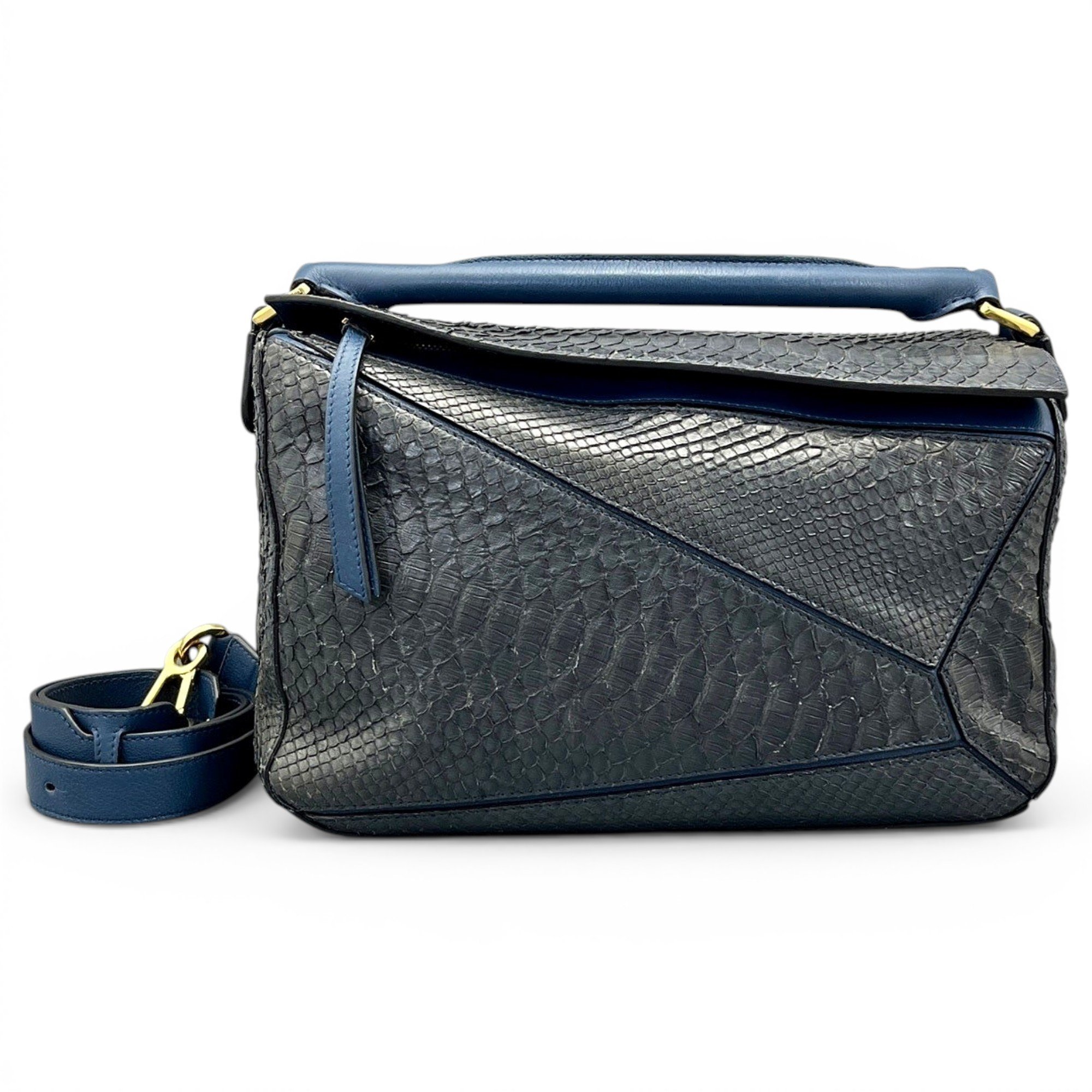 Puzzle leather handbag
