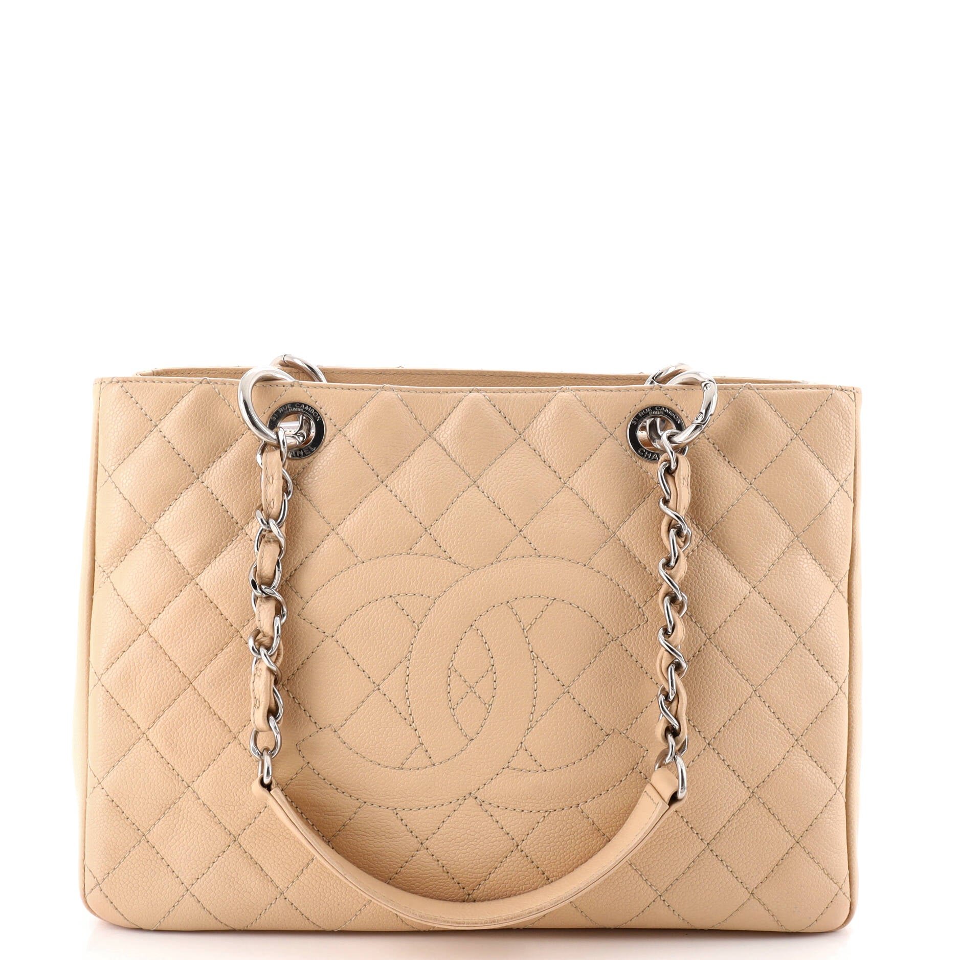 Grand Shopping Tote Quilted Caviar