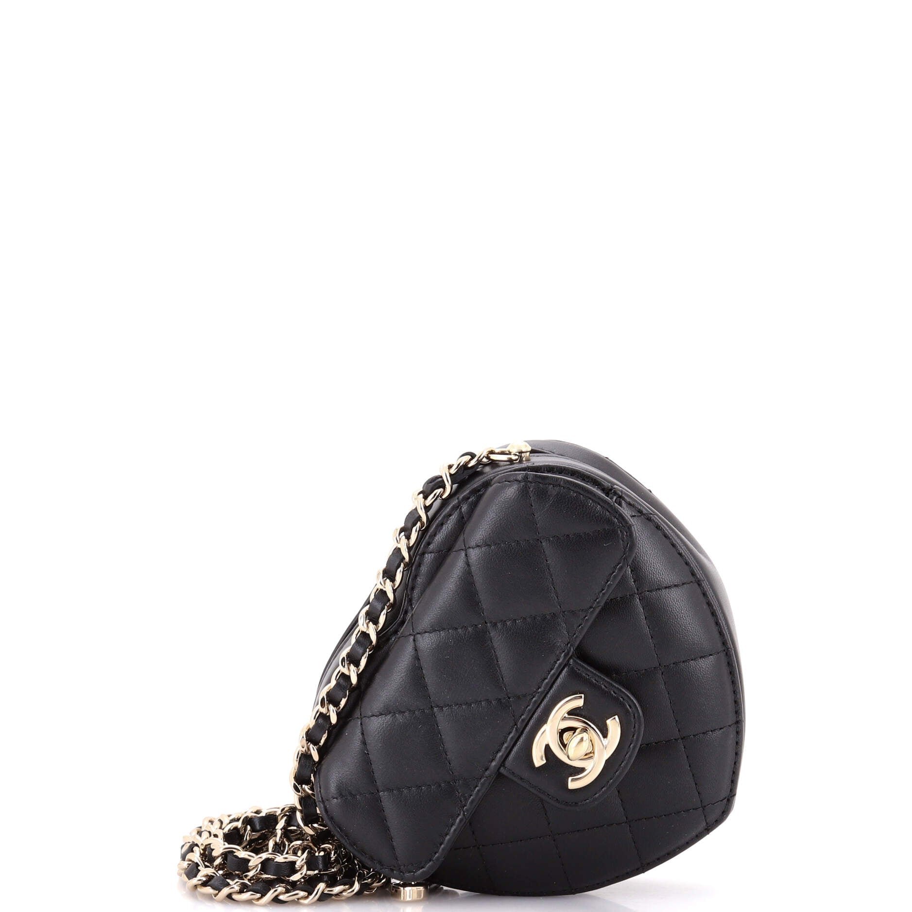 Chanel CC in Love Heart Clutch with Chain Quilted Lambskin