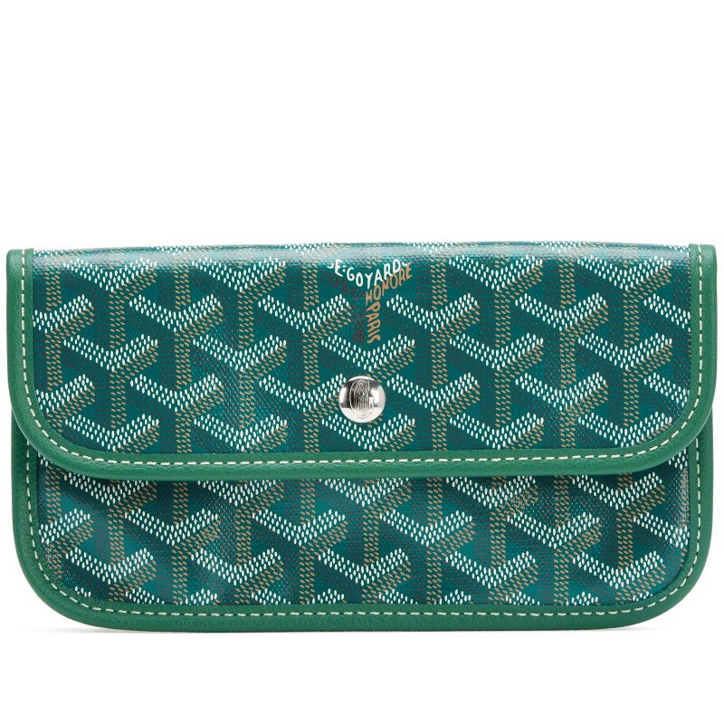 Goyard Green Goyardine Canvas Saint Louis Pouch Wallet