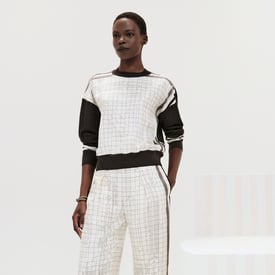 "Coaching Deja Vu" Long Sleeve Twillaine Sweater