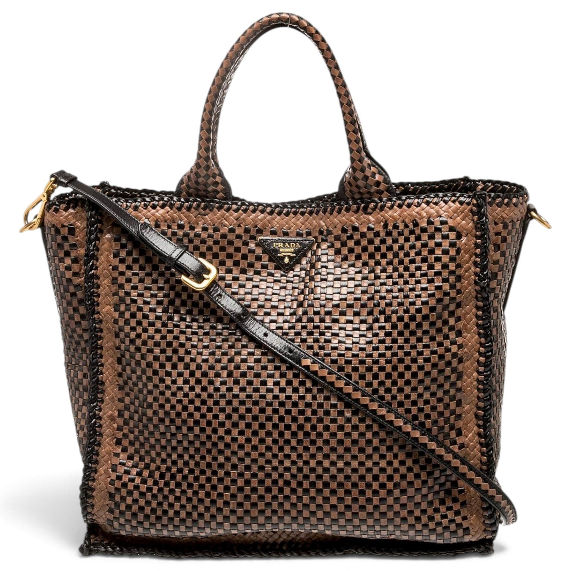 Prada Madras leather handbag