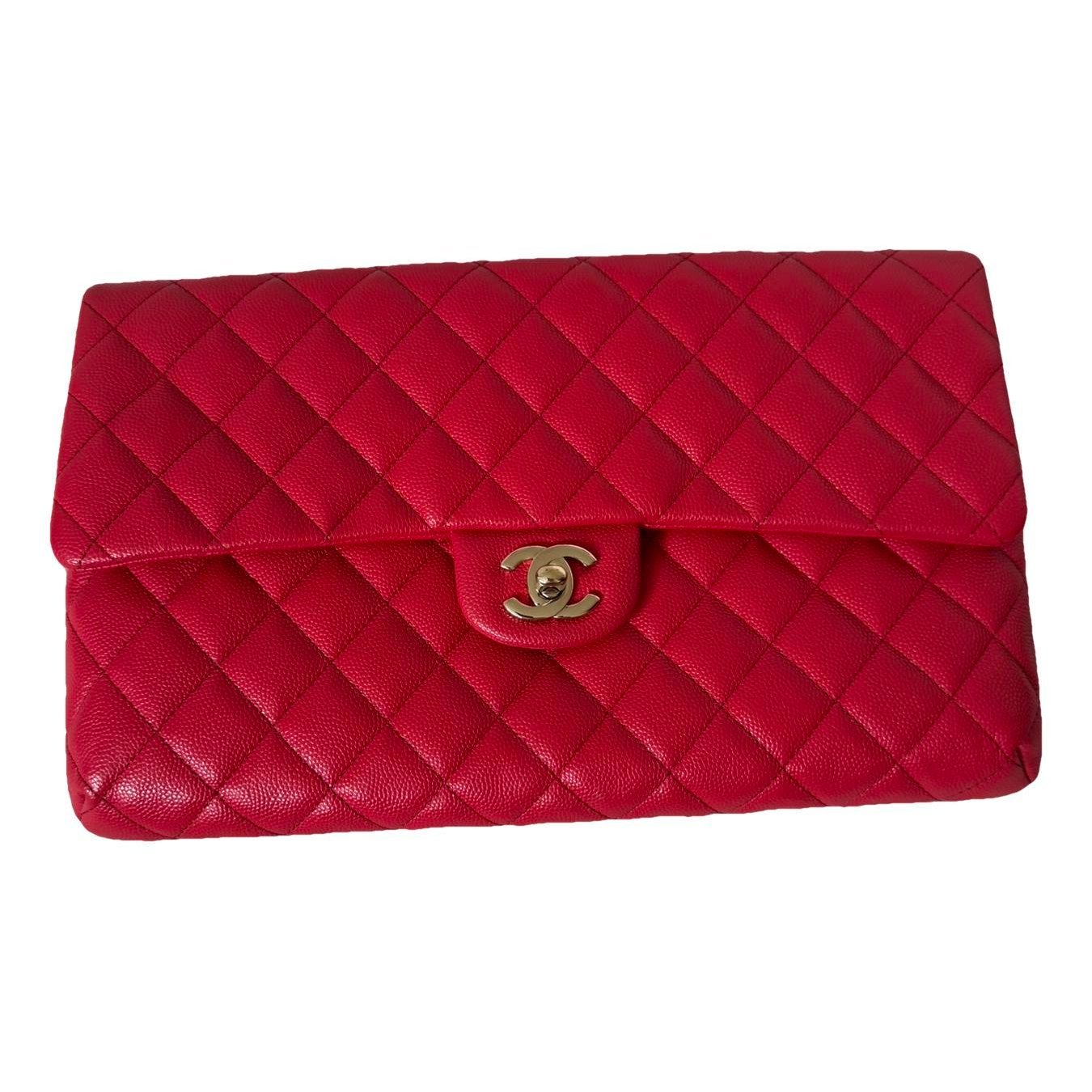 Leather clutch bag