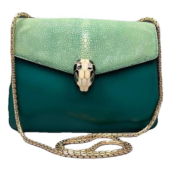 Serpenti leather handbag