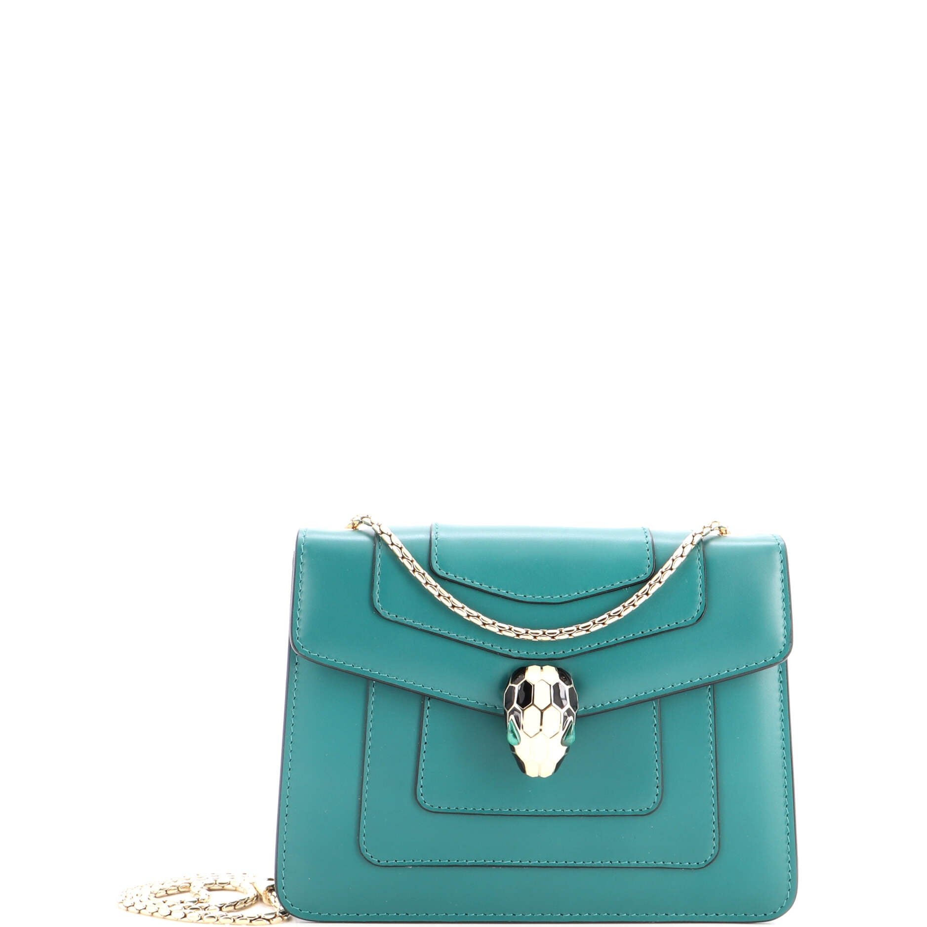 Serpenti Forever Square Shoulder Bag Leather Small