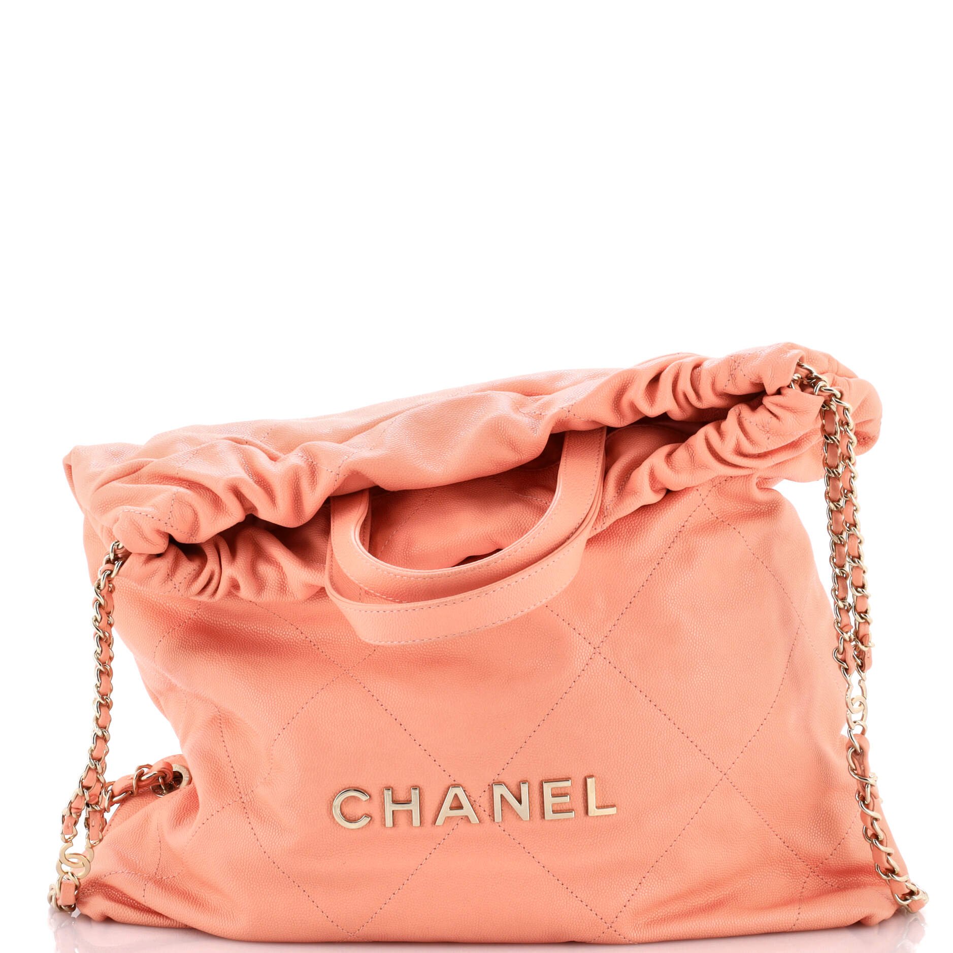 Chanel 22 Chain Backpack Quilted Caviar Large