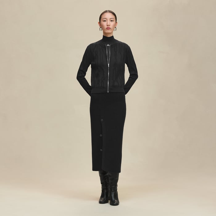 Noir "Palefroi Remix" Long-sleeve Cardigan