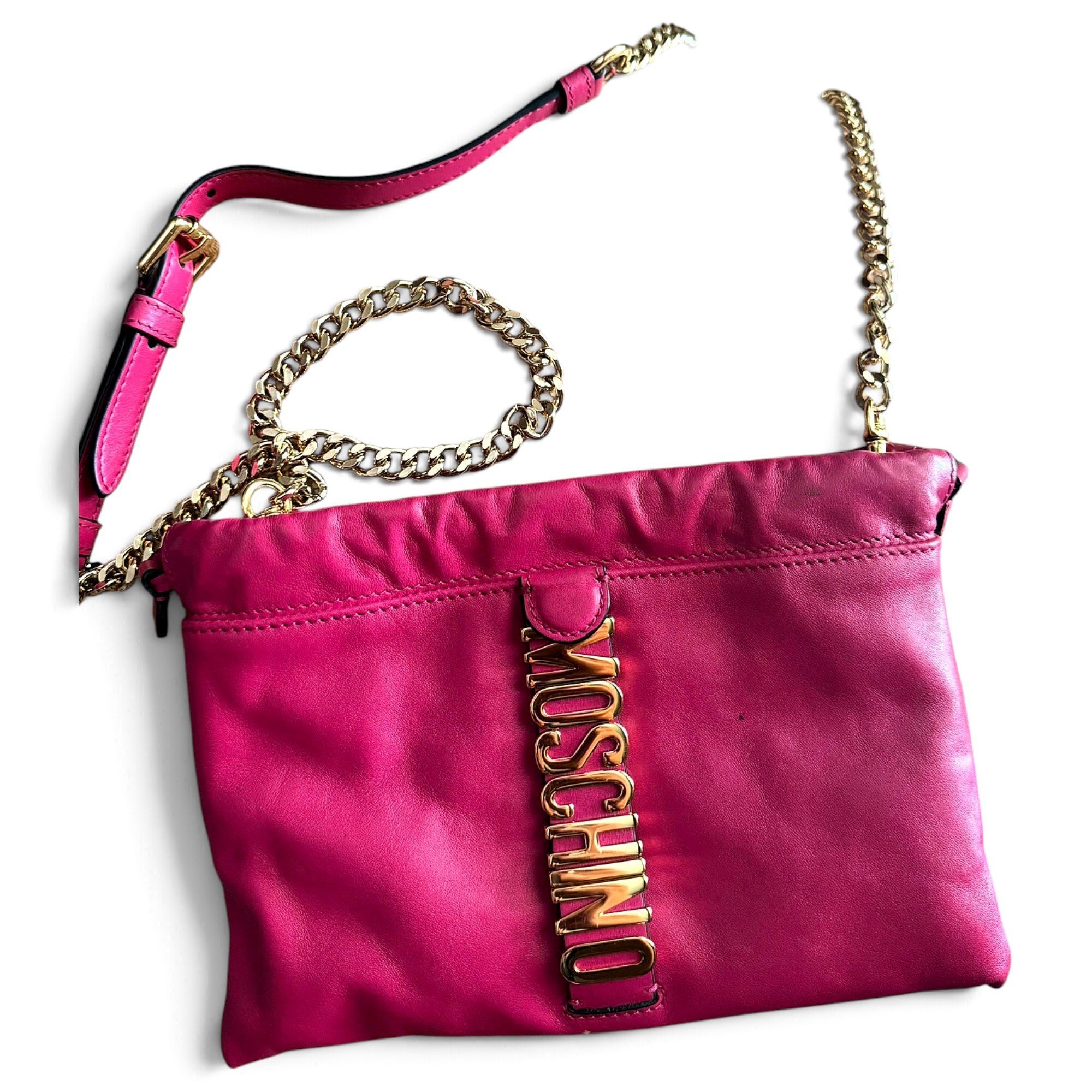 Leather clutch bag