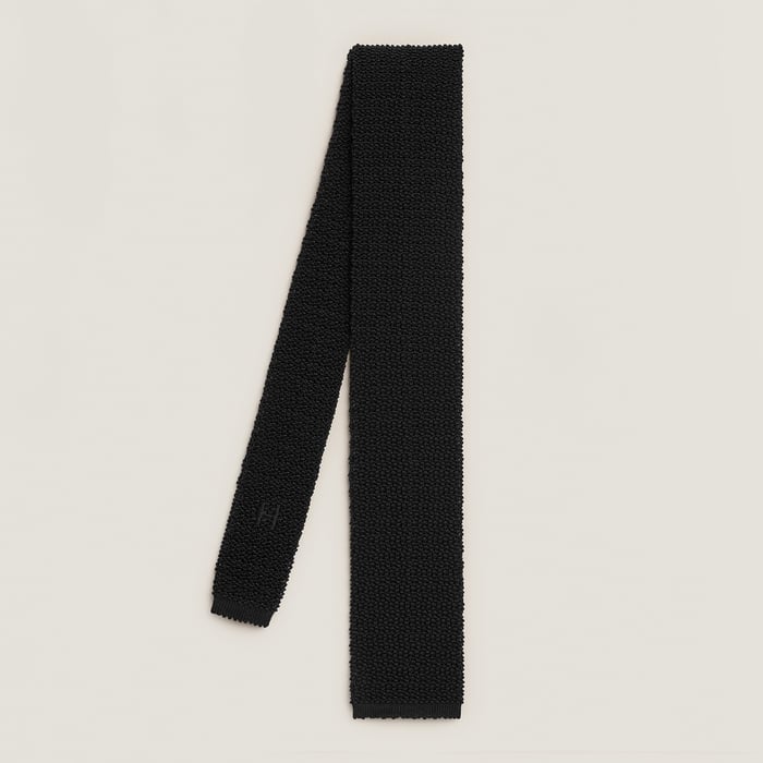 Noir Tricot De Soie Tie