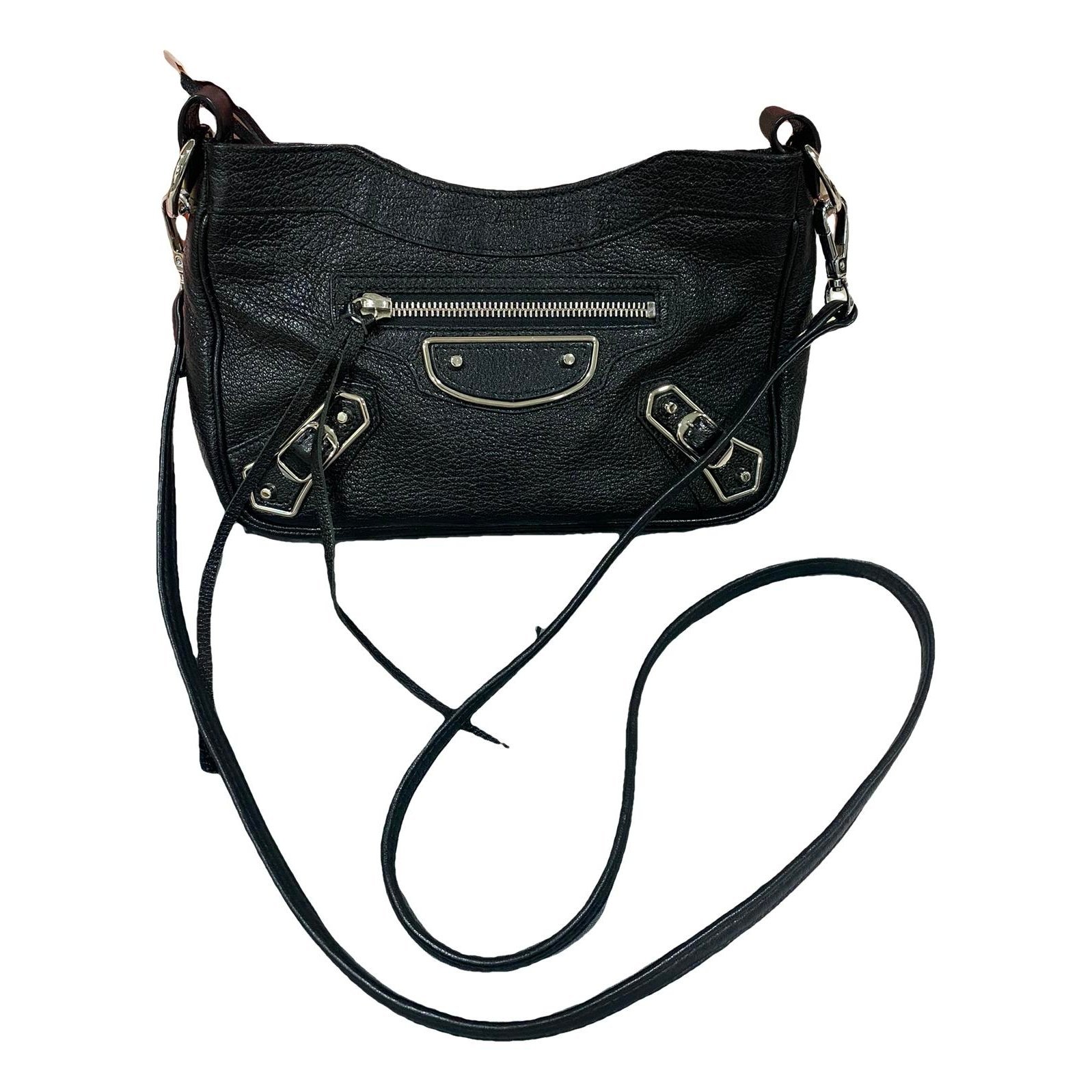 Hip leather crossbody bag