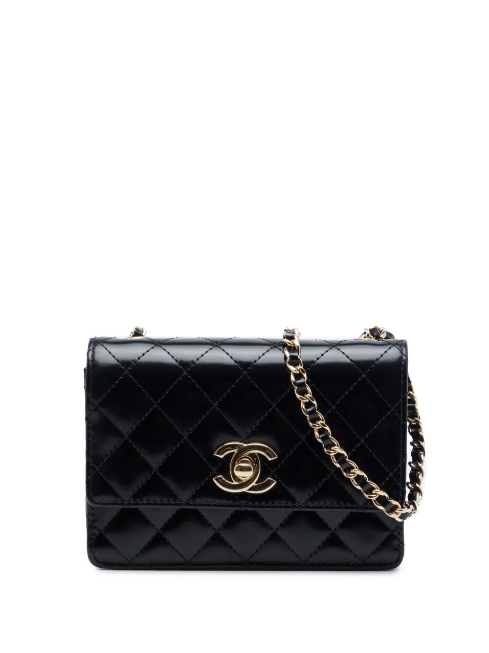 2011 Micro CC Quilted Shiny Calfskin Single Flap crossbody bag