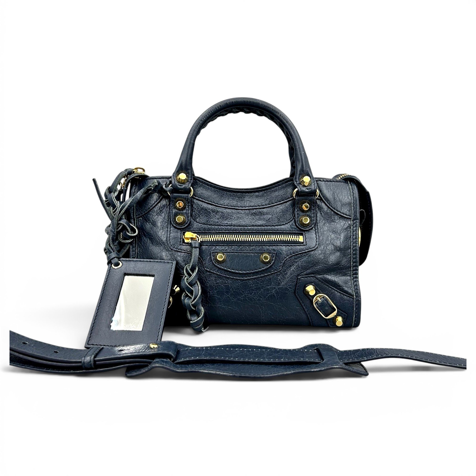 City leather handbag