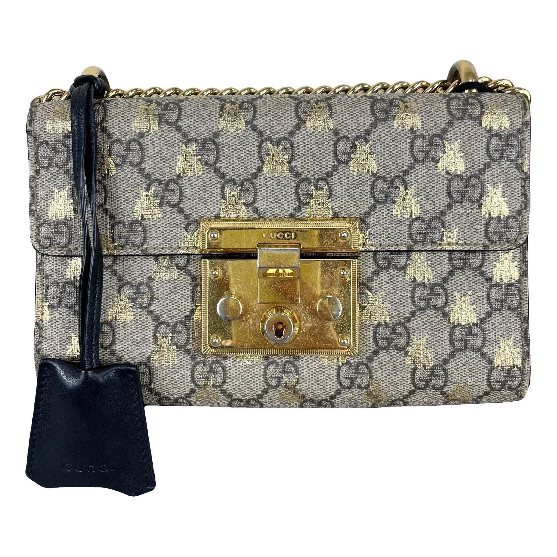 Padlock leather handbag