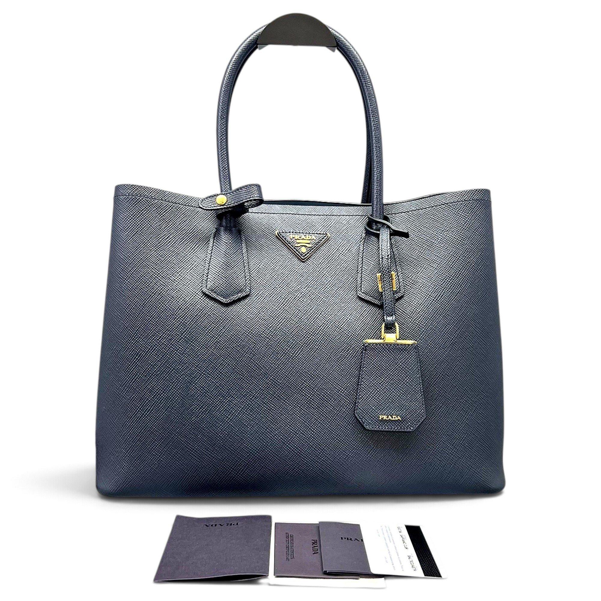 Double leather handbag
