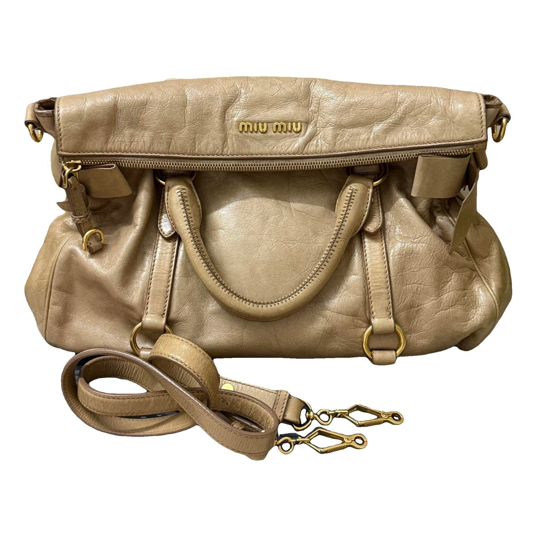 Bow bag leather handbag