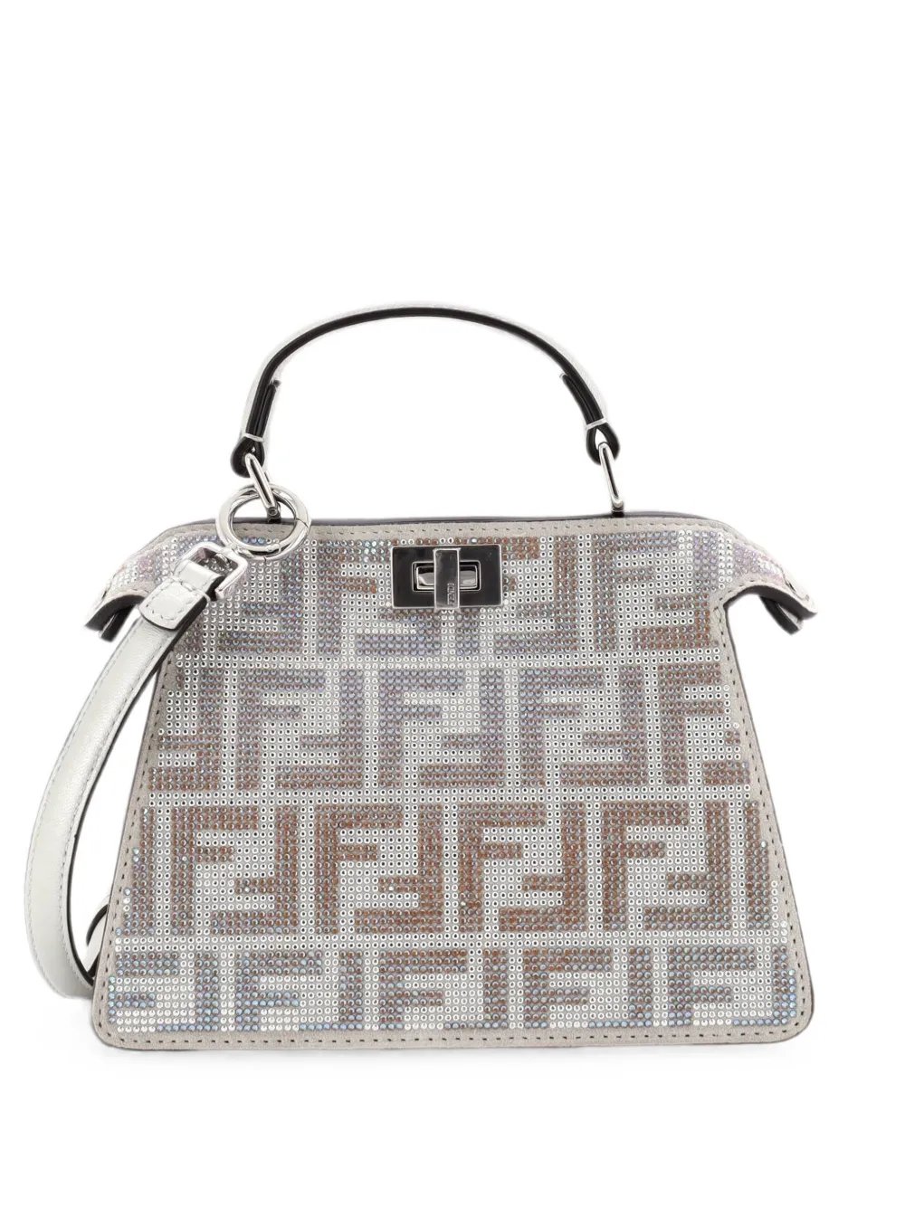 Peekaboo ISeeU Bag Zucca Crystal Embellished Suede Petite satchel