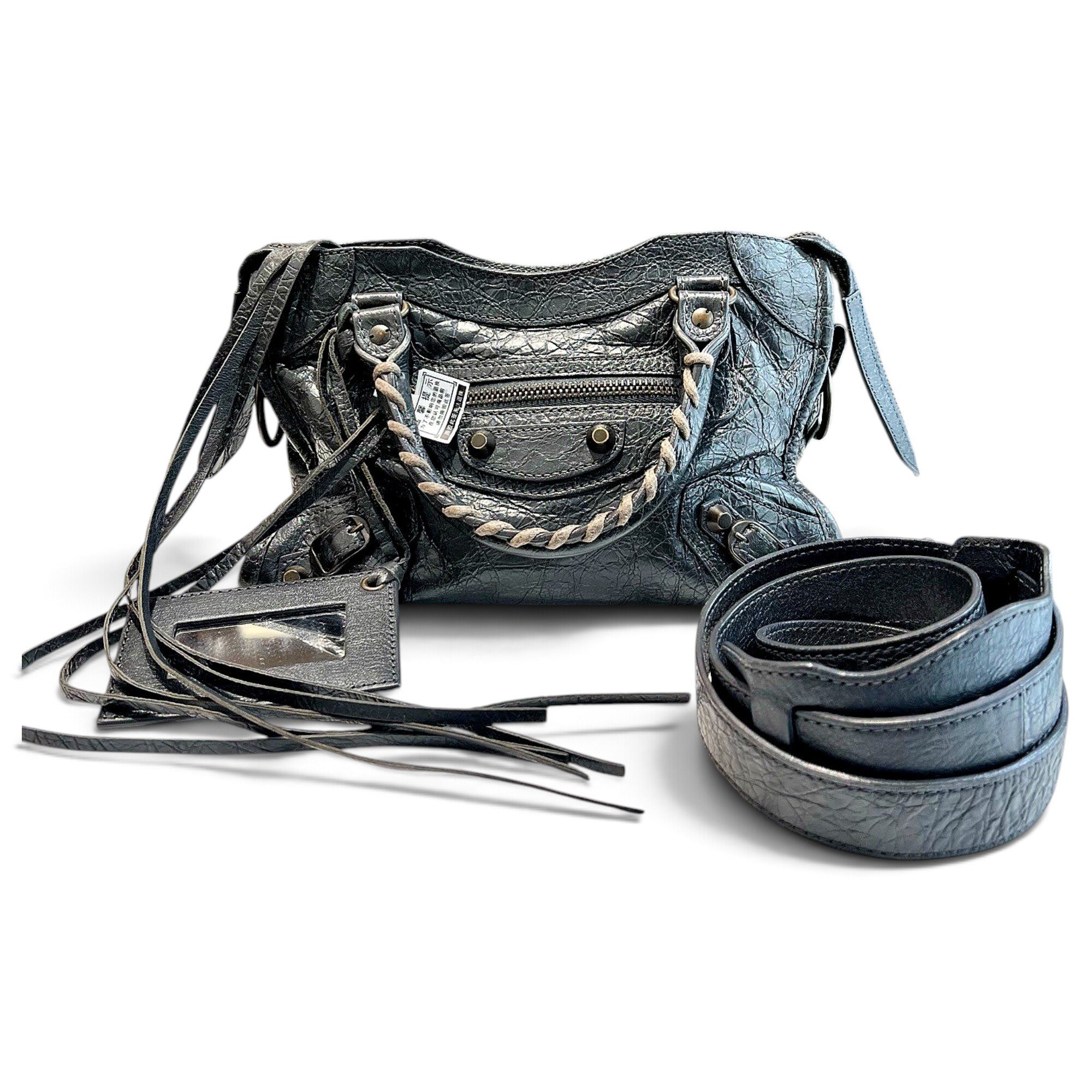 City leather handbag